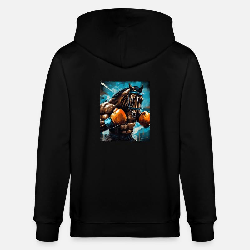 Boxe Boxer Cheval - Veste à capuche bio CULTIVATOR Stanley/Stella Unisexe - noir