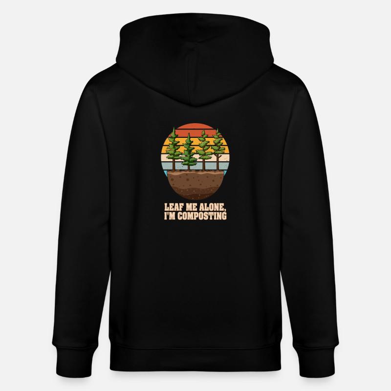 Feuille-moi seul je composte - Veste à capuche bio CULTIVATOR Stanley/Stella Unisexe - noir