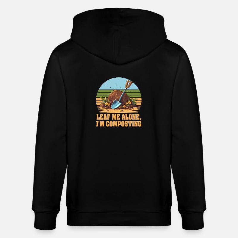 Feuille-moi seul je composte - Veste à capuche bio CULTIVATOR Stanley/Stella Unisexe - noir