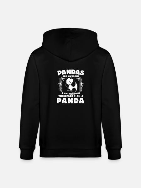 Pandas Are Awesome I Am Awesome Funny Panda Bear - Stanley/Stella CULTIVATOR  Unisex Organic Hooded Jacket - black