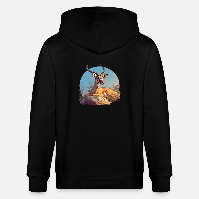Antelope Antilopen Antilope - Stanley/Stella Unisex Bio-Kapuzenjacke CULTIVATOR  - Schwarz