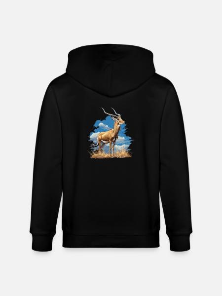 Antelope Antilopen Antilope - Stanley/Stella CULTIVATOR  Unisex Organic Hooded Jacket - black