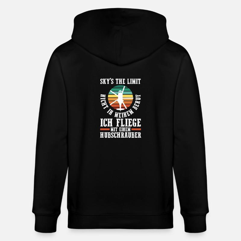 Pilot Helikopter Hubschrauber - Stanley/Stella Unisex Bio-Kapuzenjacke CULTIVATOR  - Schwarz