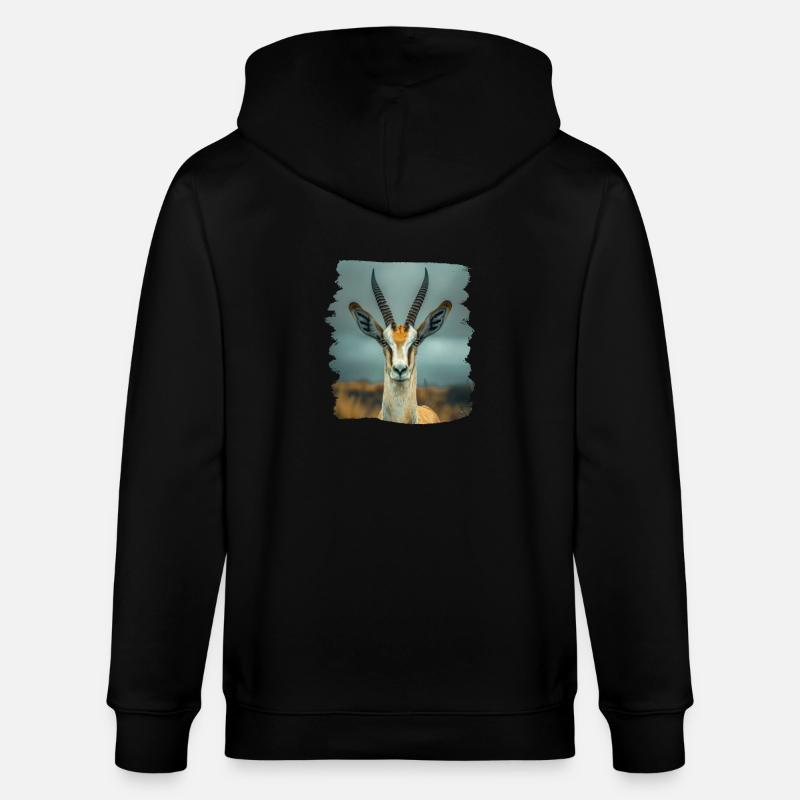 Antelope Antilopen Antilope - Stanley/Stella Unisex Bio-Kapuzenjacke CULTIVATOR  - Schwarz