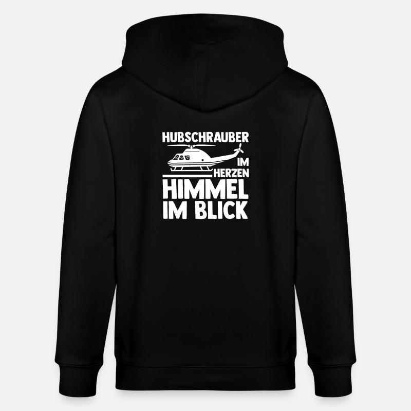 Pilot Helikopter Hubschrauber - Stanley/Stella Unisex Bio-Kapuzenjacke CULTIVATOR  - Schwarz