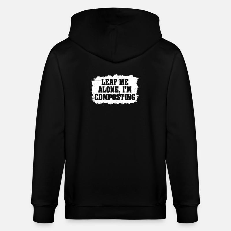 Feuille-moi seul je composte - Veste à capuche bio CULTIVATOR Stanley/Stella Unisexe - noir