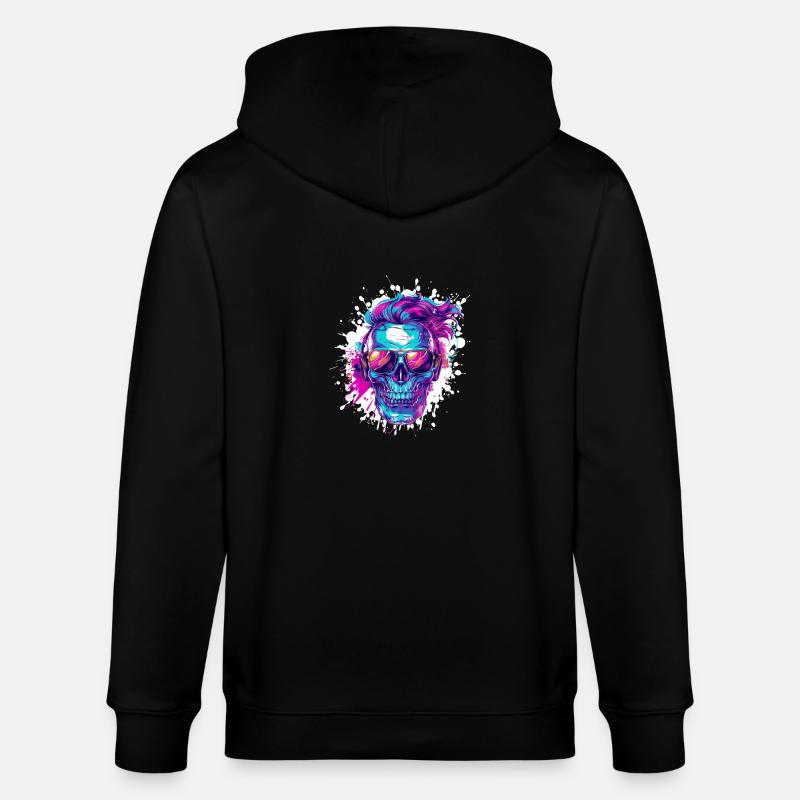 Techno Skull Party - Veste à capuche bio CULTIVATOR Stanley/Stella Unisexe - noir