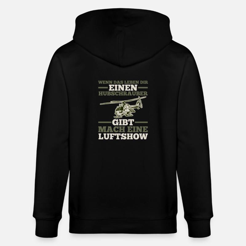 Pilot Helikopter Hubschrauber - Stanley/Stella Unisex Bio-Kapuzenjacke CULTIVATOR  - Schwarz