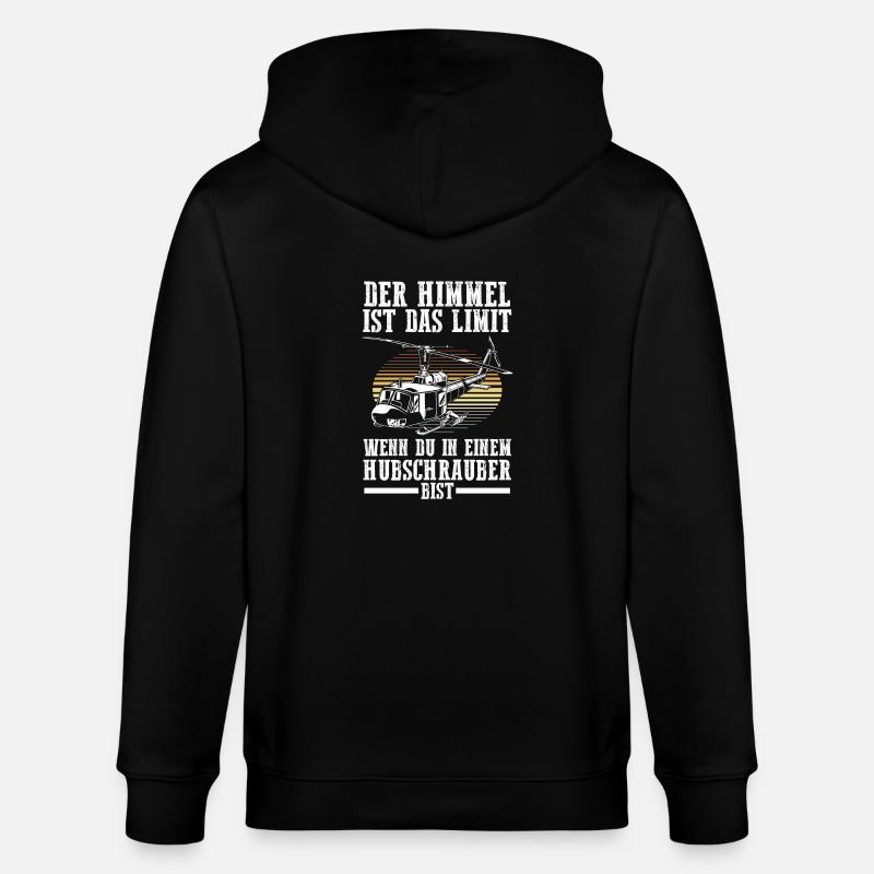 Pilot Helikopter Hubschrauber - Stanley/Stella Unisex Bio-Kapuzenjacke CULTIVATOR  - Schwarz