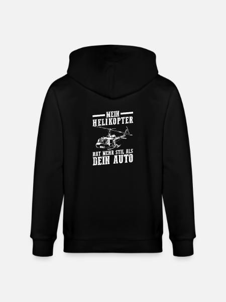 Pilot Helicopter Helicopter - Stanley/Stella CULTIVATOR  Unisex Organic Hooded Jacket - black