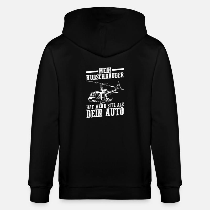 Pilot Helikopter Hubschrauber - Stanley/Stella Unisex Bio-Kapuzenjacke CULTIVATOR  - Schwarz