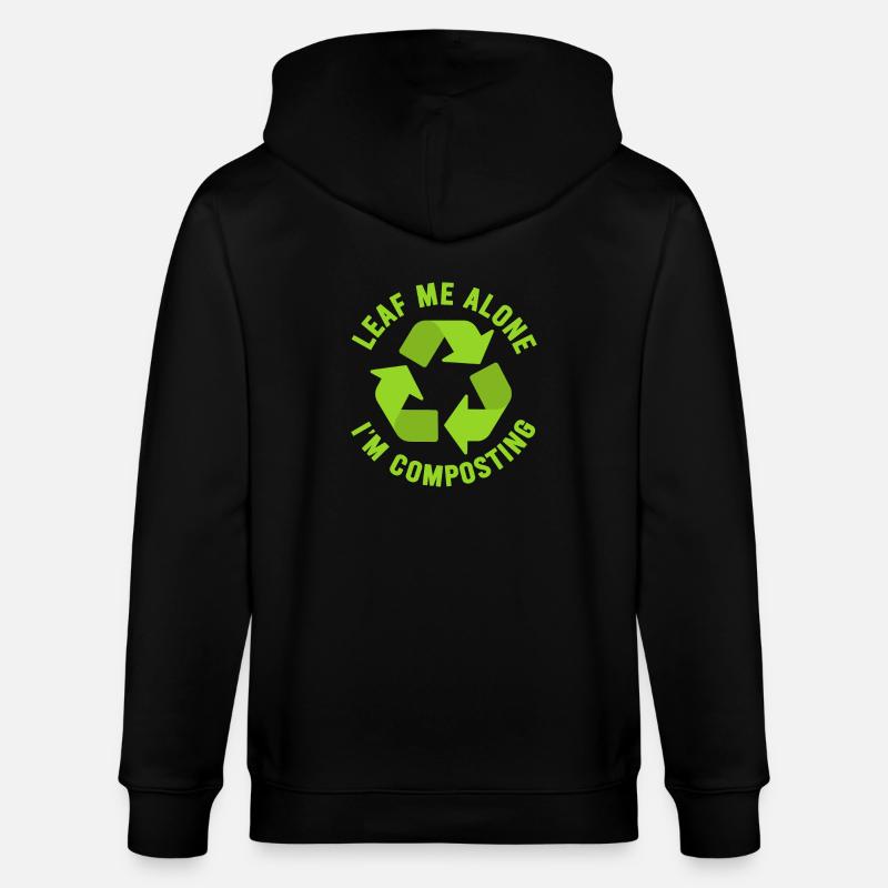 Leaf Me Alone Ich kompostiere - Stanley/Stella Unisex Bio-Kapuzenjacke CULTIVATOR  - Schwarz