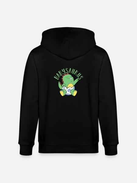 Babysaurus Dino Dinosaur - Stanley/Stella CULTIVATOR  Unisex Organic Hooded Jacket - black