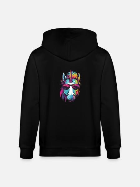 Unicorn Head - Stanley/Stella CULTIVATOR Unisex Organic Hooded Jacket - black