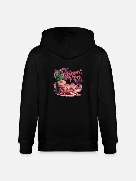 Sunset Desert Vibes Holiday Adventure - Stanley/Stella CULTIVATOR Unisex Organic Hooded Jacket - black