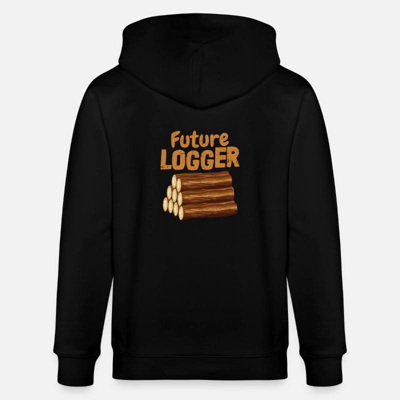 Future Logger Logging Lumberjack - Stanley/Stella Unisex Bio-Kapuzenjacke CULTIVATOR  - Schwarz