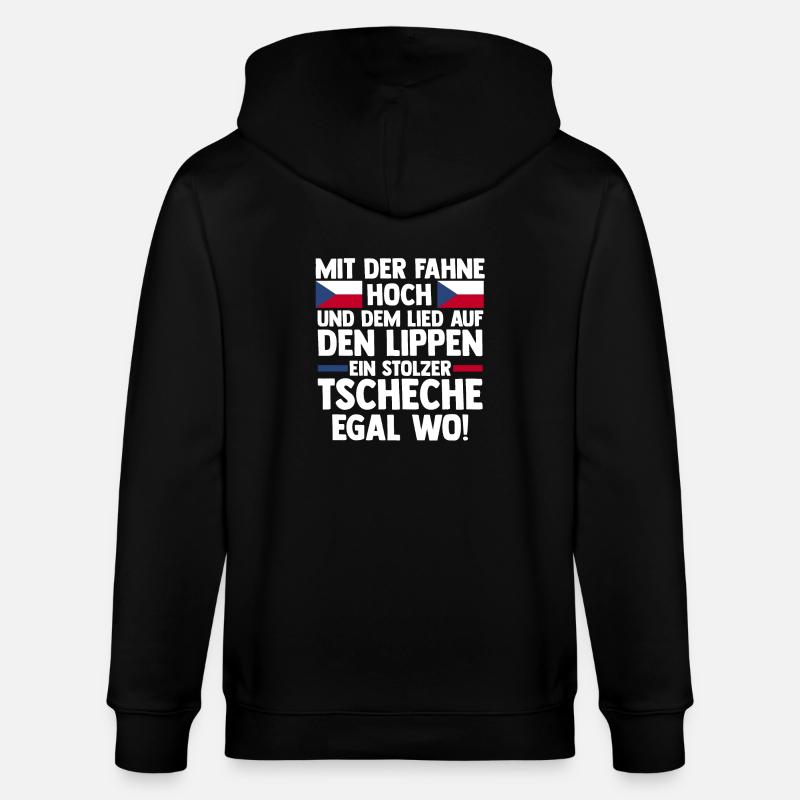 Tschechen Tschechisch Tschechien - Stanley/Stella Unisex Bio-Kapuzenjacke CULTIVATOR  - Schwarz