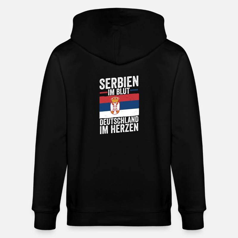 Serbe Serbe Allemagne Serbie - Veste à capuche bio CULTIVATOR Stanley/Stella Unisexe - noir