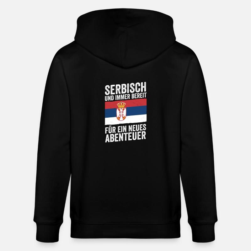 Serben Serbisch Serbien - Stanley/Stella Unisex Bio-Kapuzenjacke CULTIVATOR - Schwarz