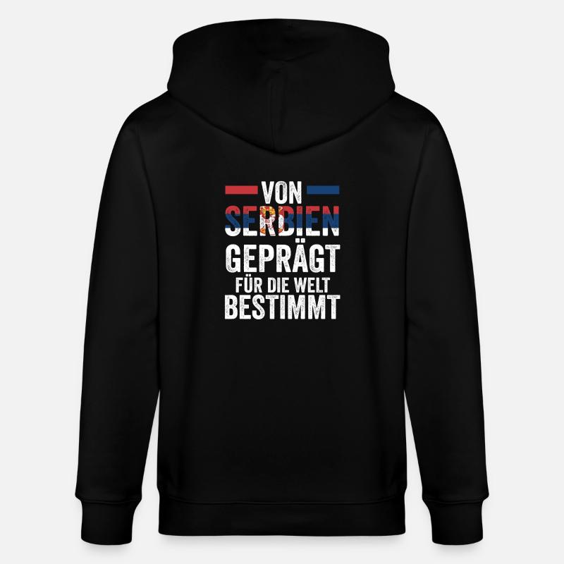 Serben Serbisch Serbien - Stanley/Stella Unisex Bio-Kapuzenjacke CULTIVATOR  - Schwarz