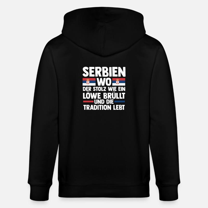 Serbe Serbe Serbie - Veste à capuche bio CULTIVATOR Stanley/Stella Unisexe - noir