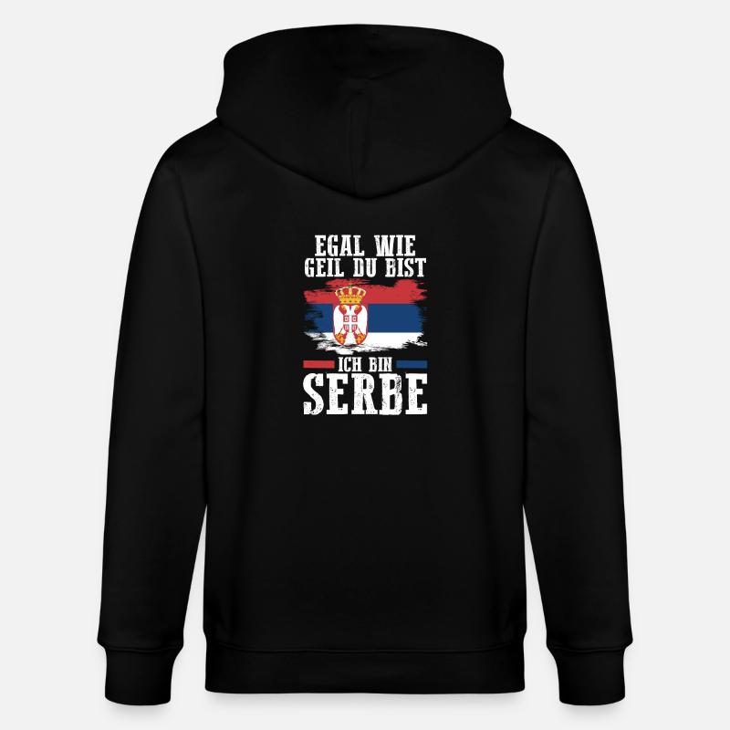 Serbe Serbe Serbie - Veste à capuche bio CULTIVATOR Stanley/Stella Unisexe - noir