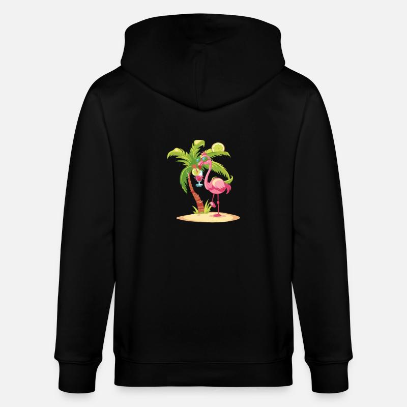 Flamingo Sommer Strand Comic - Stanley/Stella Unisex Bio-Kapuzenjacke CULTIVATOR  - Schwarz