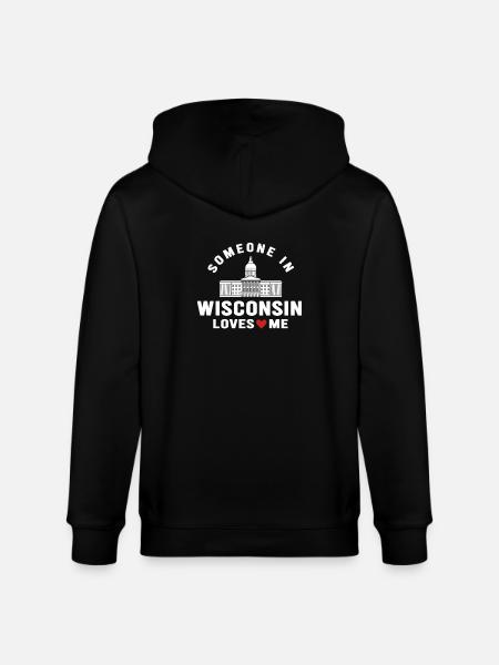 Quelqu’un dans le Wisconsin m’aime - Veste à capuche bio CULTIVATOR Stanley/Stella Unisexe - noir
