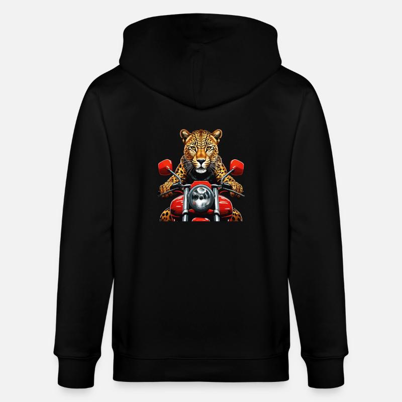LEOPARD MOTORRAD - Stanley/Stella Unisex Bio-Kapuzenjacke CULTIVATOR - Schwarz