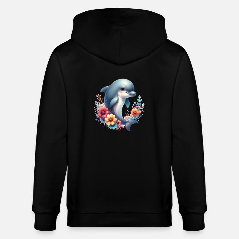 Delfin - Stanley/Stella Unisex Bio-Kapuzenjacke CULTIVATOR  - Schwarz