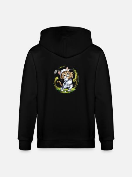 Niedliche Katze spielt Golf - Stanley/Stella Unisex Bio-Kapuzenjacke CULTIVATOR  - Schwarz