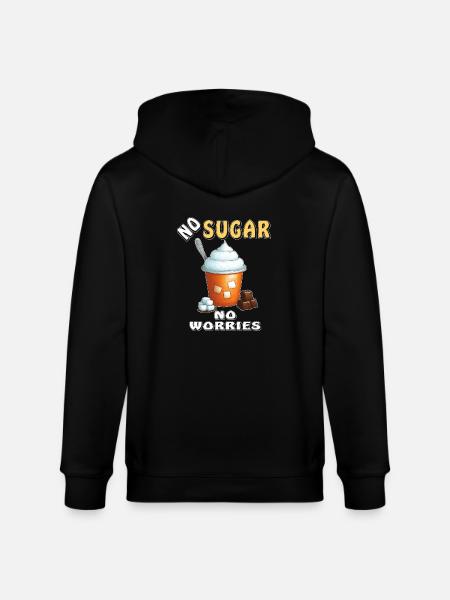 NO SUGAR NO WORRIES - Stanley/Stella CULTIVATOR  Unisex Organic Hooded Jacket - black