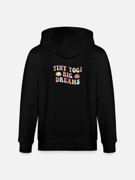 Tiny Yogi Big Dreams Meditation - Stanley/Stella CULTIVATOR  Unisex Organic Hooded Jacket - black
