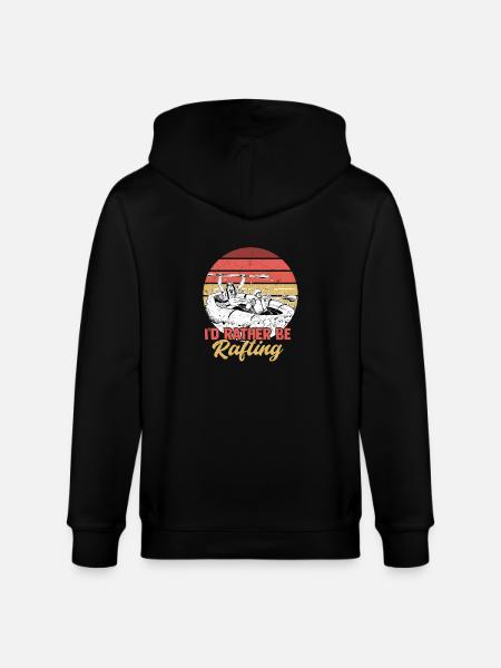 I'd Rather Be Rafting Paddling - Stanley/Stella CULTIVATOR Unisex Organic Hooded Jacket - black