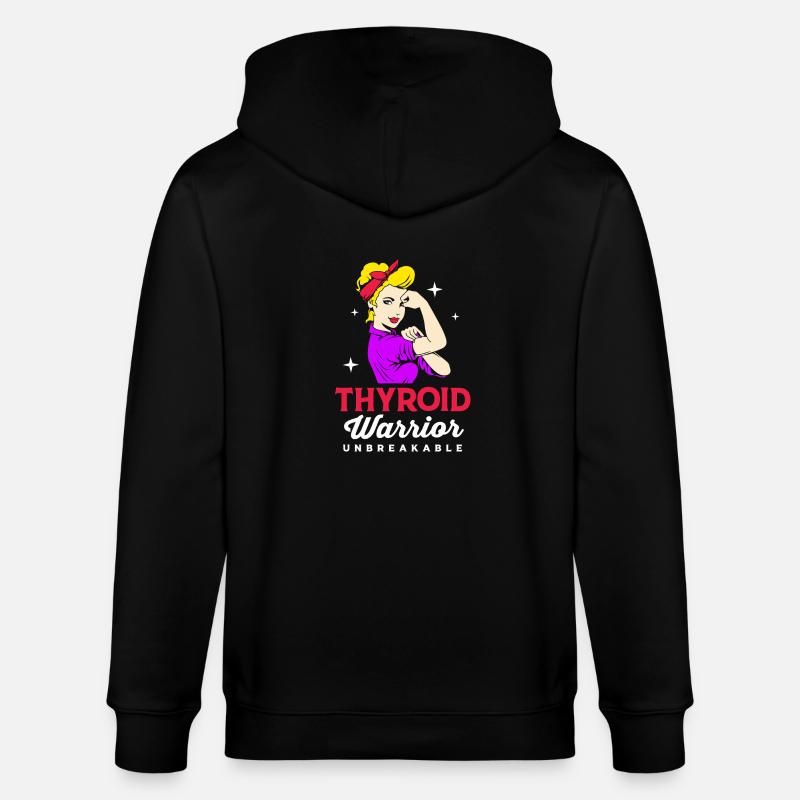 Cancer de la thyroïde - Veste à capuche bio CULTIVATOR Stanley/Stella Unisexe - noir