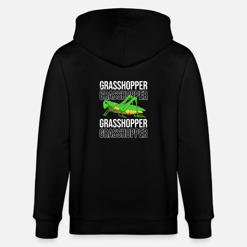 Grashüpfer Heuschrecke - Stanley/Stella Unisex Bio-Kapuzenjacke CULTIVATOR  - Schwarz