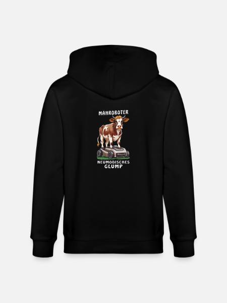 COW ROBOTIC LAWNMOWER NEWFANGLED GLUMP - Stanley/Stella CULTIVATOR  Unisex Organic Hooded Jacket - black