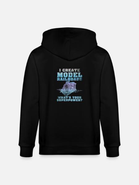 I Create Model Railroads Superpower - Stanley/Stella CULTIVATOR Unisex Organic Hooded Jacket - black