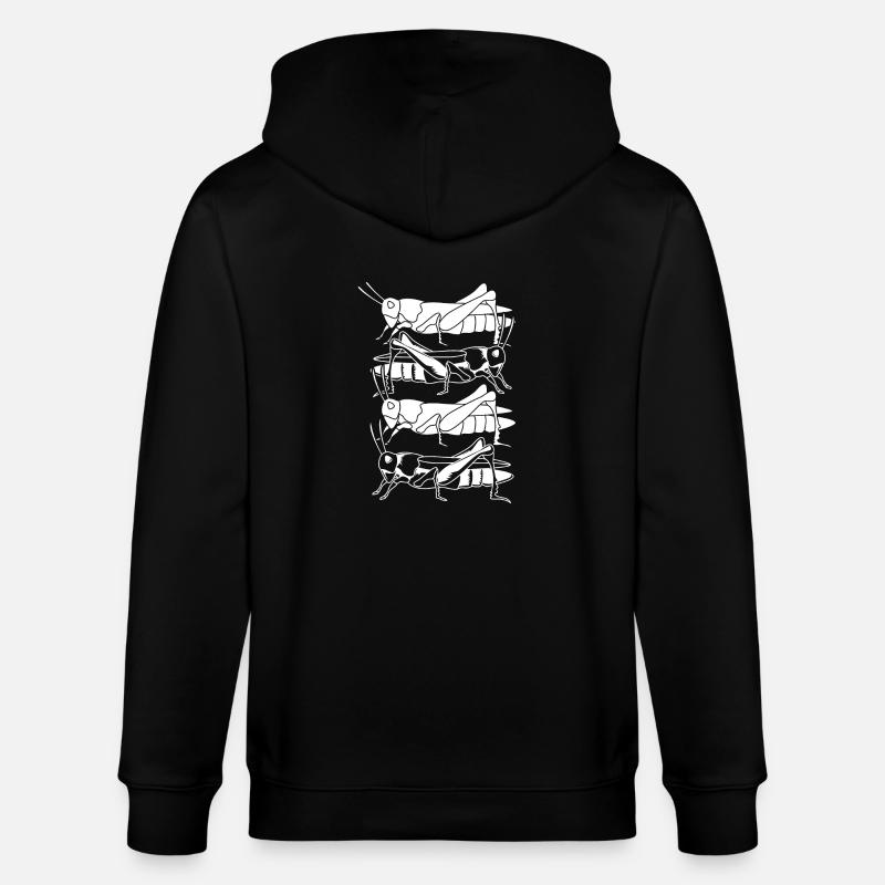 Grashüpfer Heuschrecke - Stanley/Stella Unisex Bio-Kapuzenjacke CULTIVATOR  - Schwarz