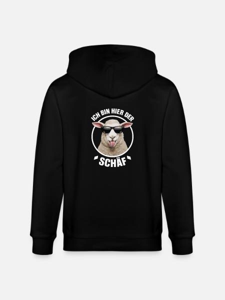 Får Får Fårebesætning Gård Landmand Hyrde - Stanley/Stella økologisk unisex-hættejakke CULTIVATOR  - sort