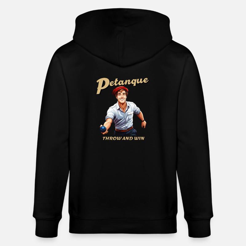 PÉTANQUE LANCER ET GAGNER - Veste à capuche bio CULTIVATOR Stanley/Stella Unisexe - noir