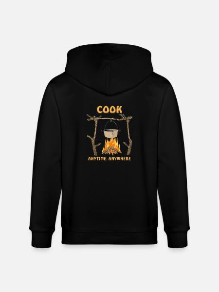 FIRE PIT COOK ANYTIME, ANYWHERE - Stanley/Stella CULTIVATOR Unisex Organic Hooded Jacket - black