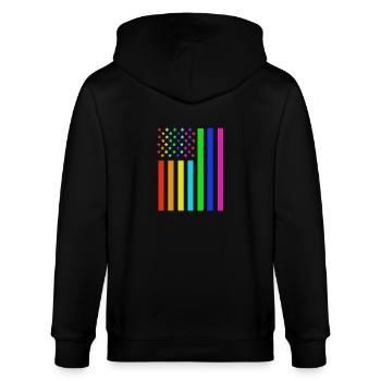 4 juillet Couleurs nationales Fête nationale des États-Unis - Veste à capuche bio CULTIVATOR Stanley/Stella Unisexe - noir - Dos - Anna (173cm)