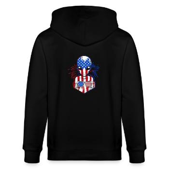 4 juillet Couleurs nationales Fête nationale des États-Unis - Veste à capuche bio CULTIVATOR Stanley/Stella Unisexe - noir - Dos - Anna (173cm)