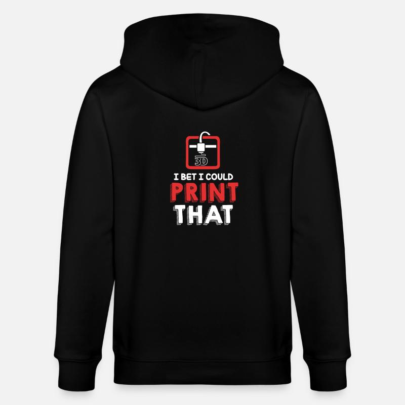 Impression 3D - Veste à capuche bio CULTIVATOR Stanley/Stella Unisexe - noir