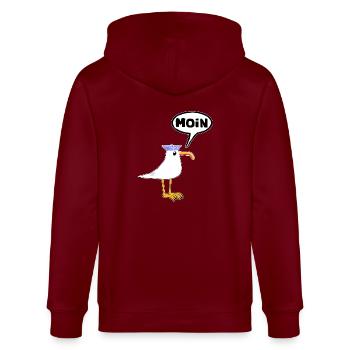 Moin Seagull Rubber Boots Boots Speech Bubble - Stanley/Stella CULTIVATOR  Unisex Organic Hooded Jacket - burgundy - Back - Anna (173cm)
