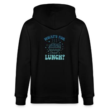 What's For Lunch? - Stanley/Stella CULTIVATOR  Unisex Organic Hooded Jacket - black - Back - Anna (173cm)