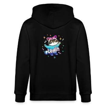 LEWIN - Schöner Jungen Name mit süßem Waschbär - Stanley/Stella Unisex Bio-Kapuzenjacke CULTIVATOR  - Schwarz - Hinten - Anna (173cm)