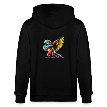 Drôle Dabbing Perroquet Oiseau Amoureux des animaux Oiseau - Veste à capuche bio CULTIVATOR Stanley/Stella Unisexe - noir - Dos - Anna (173cm)