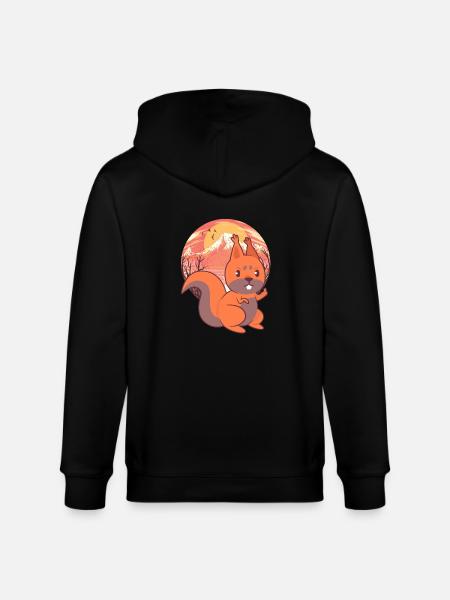 squirrel children child - Stanley/Stella CULTIVATOR Unisex Organic Hooded Jacket - black